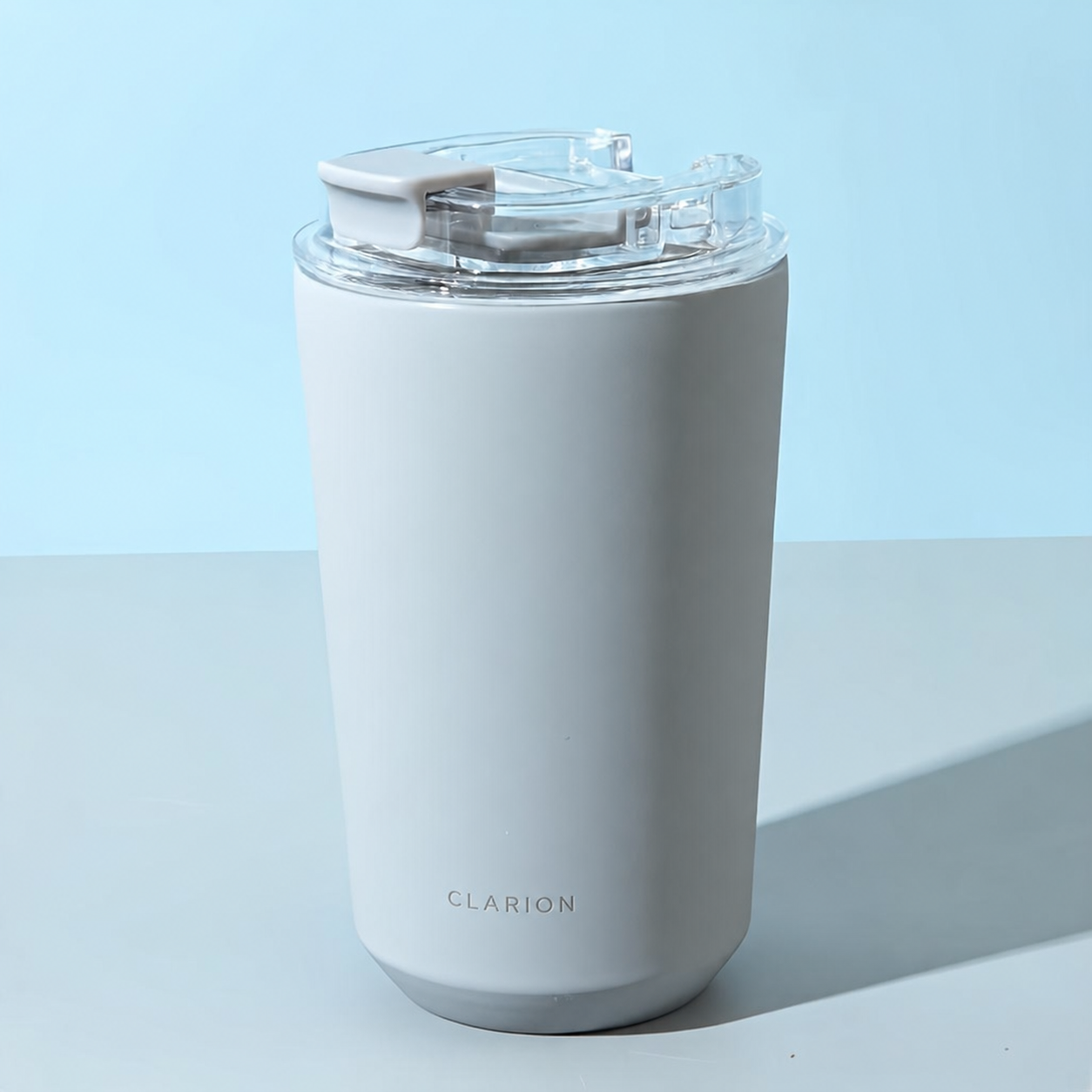 Custom Clarion coffee tumbler