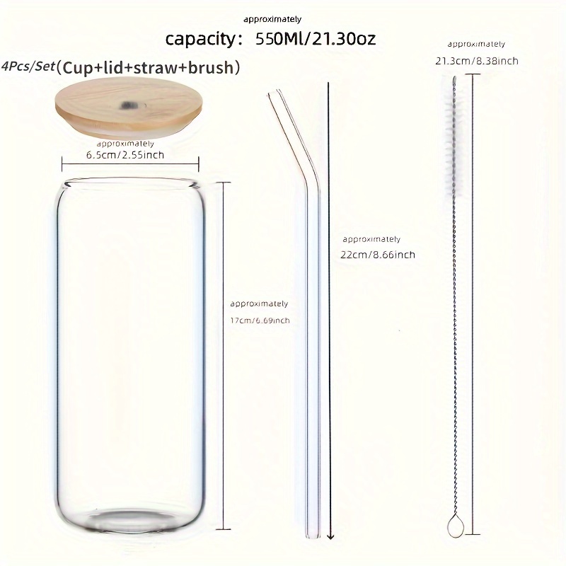 BambooBoba 550 Glass Straw Cup