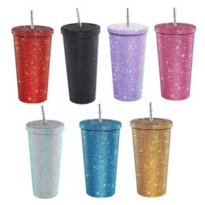 CrystalSpark 500/750ml rhinestone straw tumbler view 1