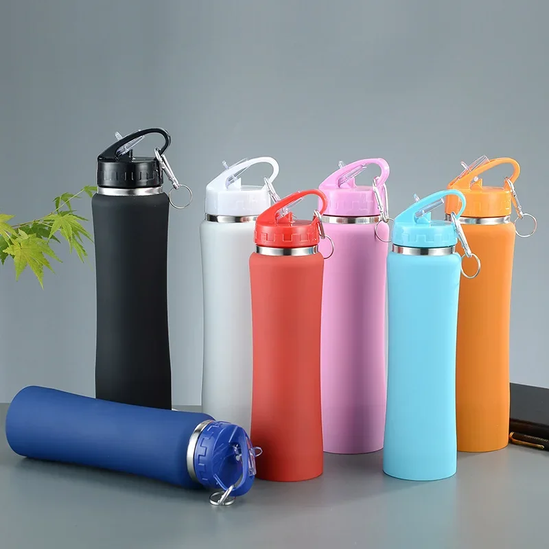 CycleSip 600ml Stainless Straw Sports Bottle
