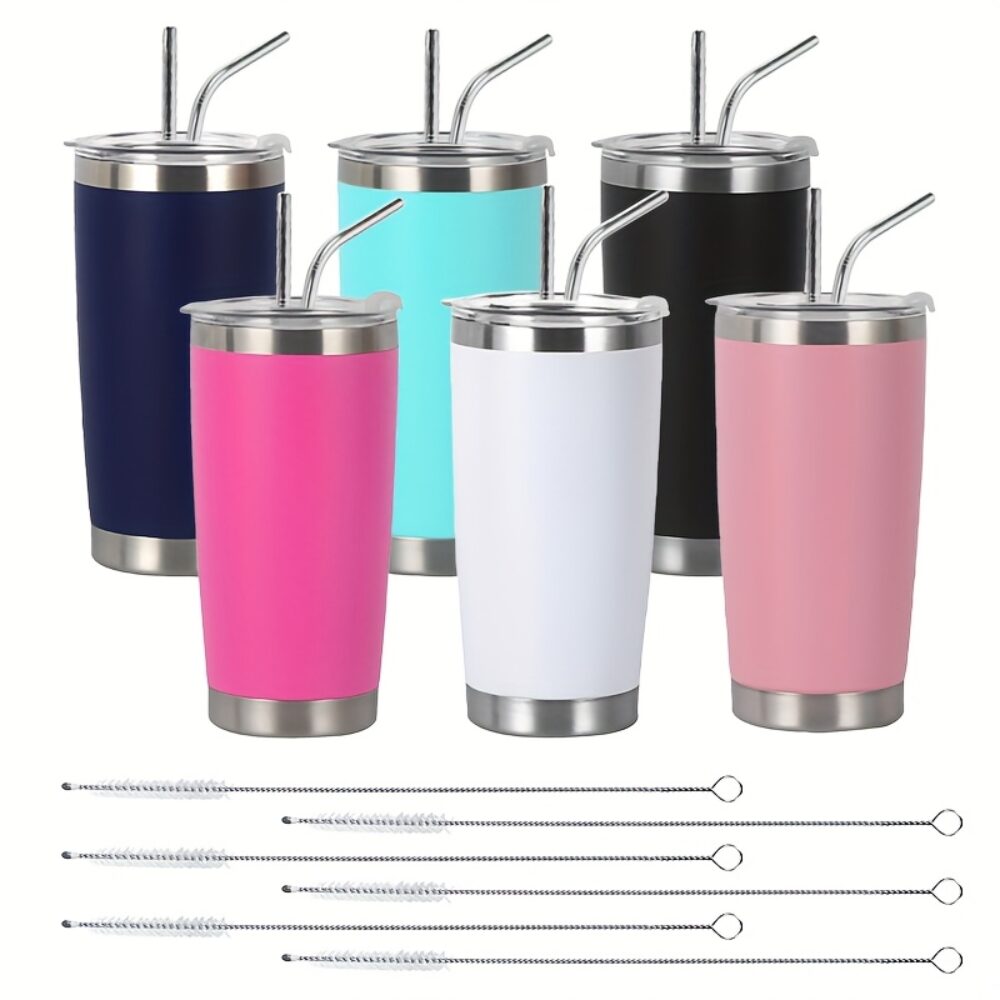 SteelSix 20oz Vacuum Straw Tumbler Set image 1