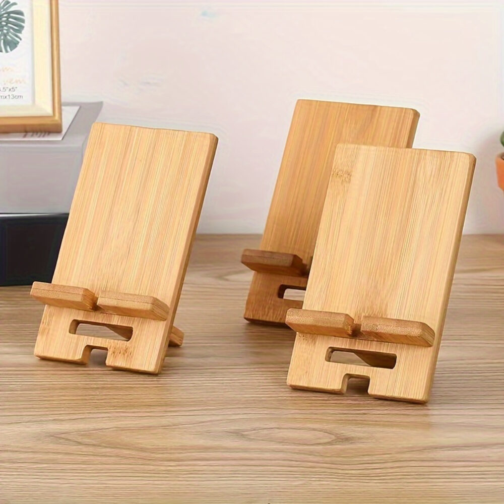 BambooDock 3-Piece Desktop Phone Stand Set image 1