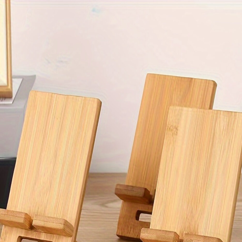 BambooDock 3-Piece Desktop Phone Stand Set image 2