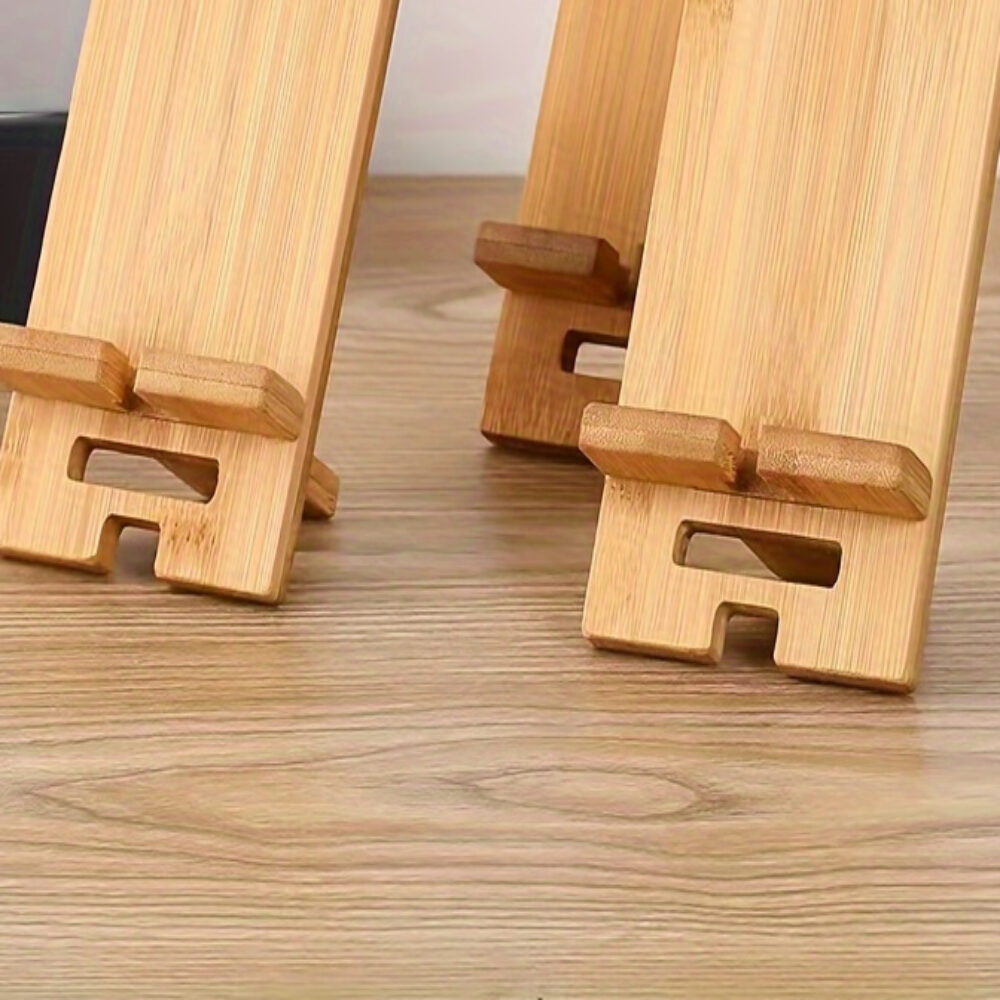 BambooDock 3-Piece Desktop Phone Stand Set image 3