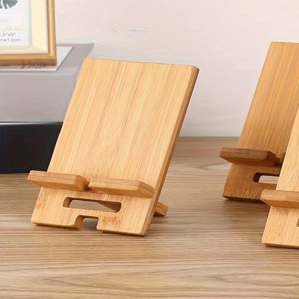 BambooDock 3-Piece Desktop Phone Stand Set image 4