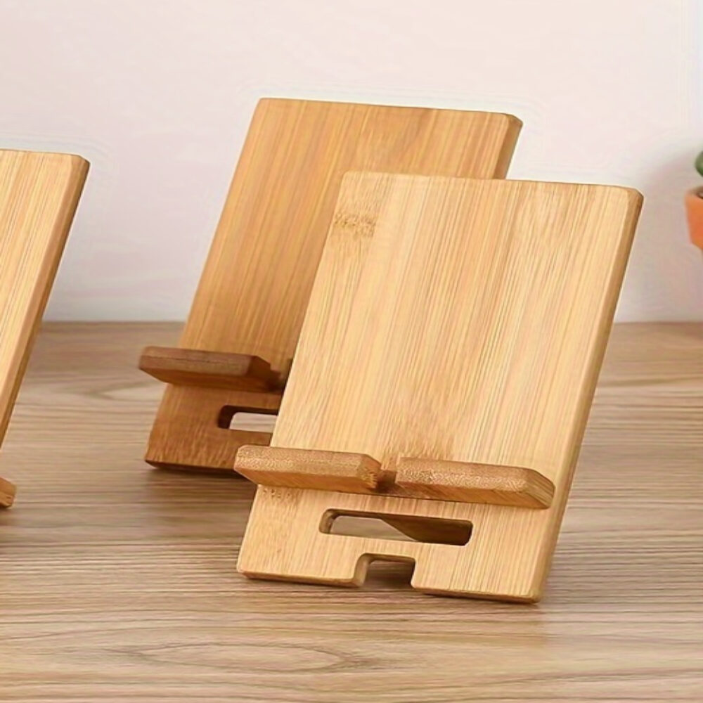 BambooDock 3-Piece Desktop Phone Stand Set image 5