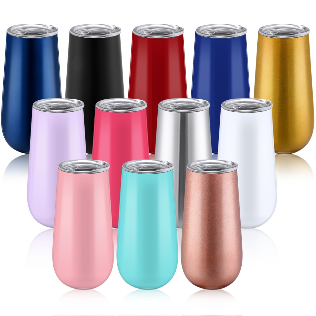 BridalToast 12 Stemless Insulated Flute Set