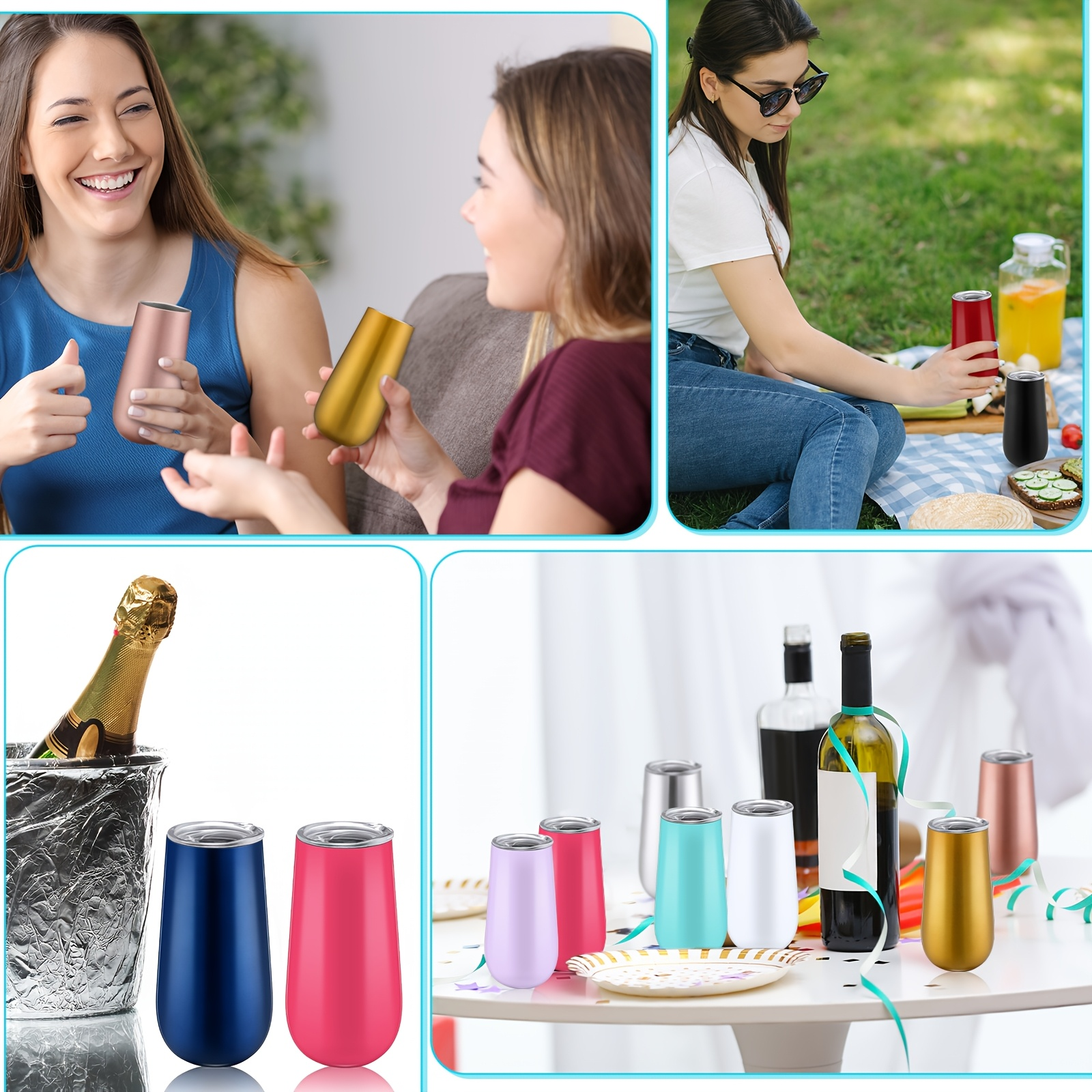 BridalToast 12 Stemless Insulated Flute Set - Image 4