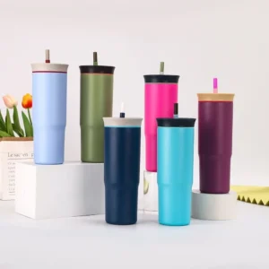 PureSip 24oz Straw Travel Tumbler image 1