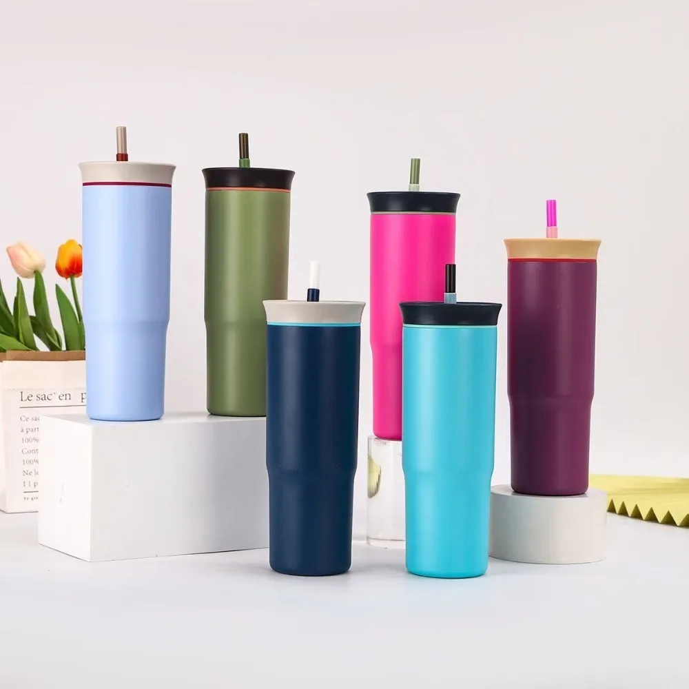 PureSip 24oz Straw Travel Tumbler image 1