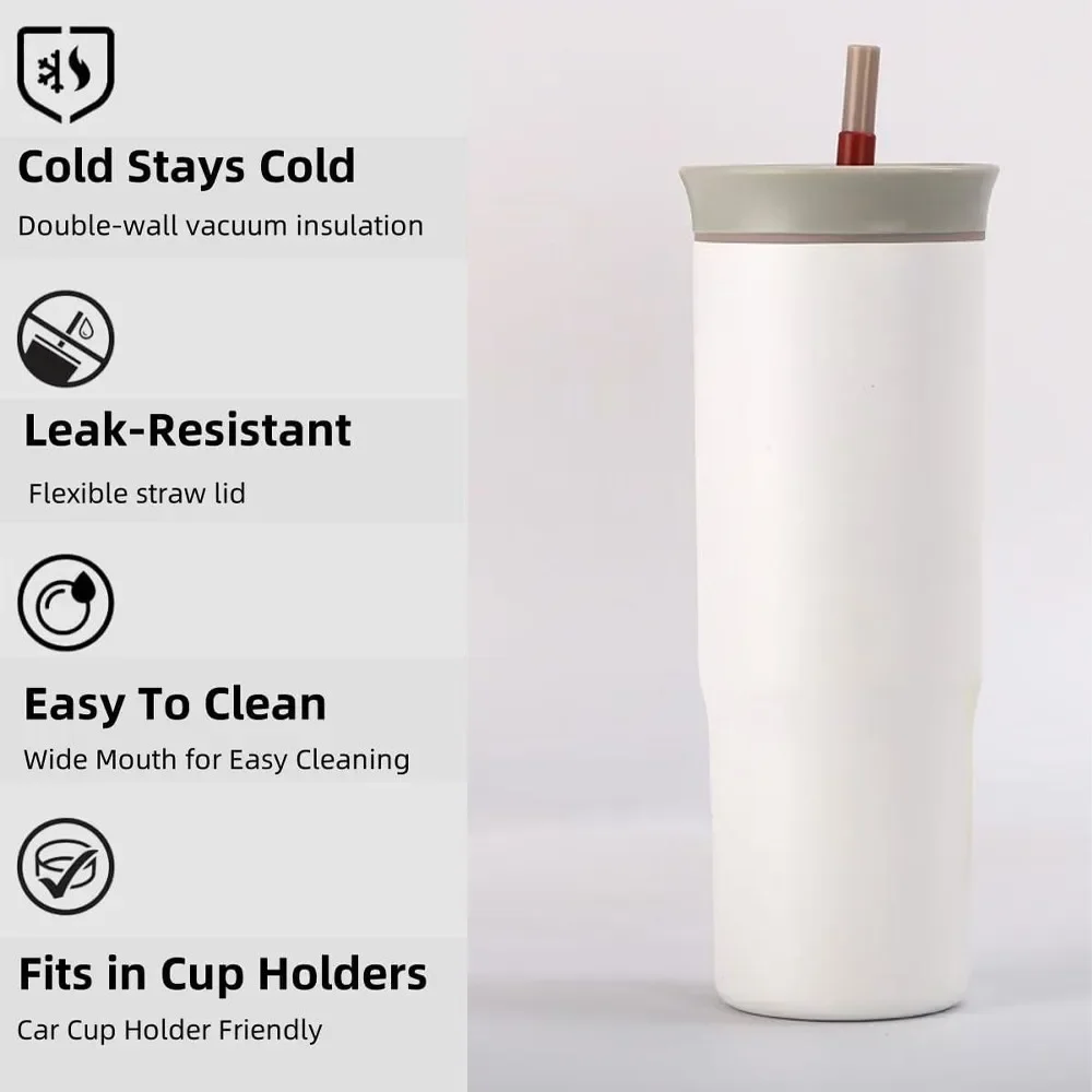 PureSip 24oz Straw Travel Tumbler image 4