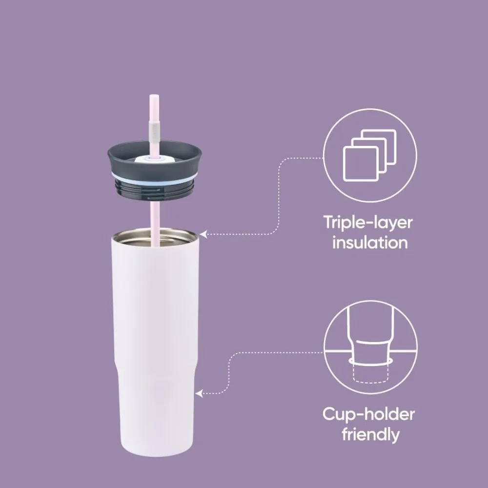 PureSip 24oz Straw Travel Tumbler image 2